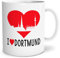 OWLBOOK® I love Dortmund Skyline im Herz Tasse mit Spruch Geschenke Geschenkideen als Erinnerung oder Mitbringsel von einer Reise für Männer und Frauen zum Geburtstag Keramik 300 ml