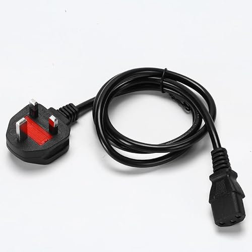 Halokny UK Plug Kettle Lead Power Cord for Samsung, Dell, Sony, HP, LED LCD Smart TV Monitor - Black (1.5m)