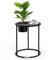 Blumfeldt Beistelltisch Schwarz mit Blumentopf, Kleiner Metall-Beistelltisch Rund, Mini Beistelltisch fürs Wohnzimmer, Moderner Sofatisch, Beistelltisch Klein, Couch-Tisch mit Abnehmbarem Pflanzentopf