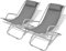 FIRBNUS Liegestühle 2 STK. Stahl Grau Strandstuhl Klappbar Strandliege Klappbar Beach Chair Gartenmöbel Metall Strandkorb Liegestuhl Klappbar Gartenliege Klappbar Gartenstuhl Klappbar