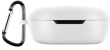 CRGANGZY Earphone Case Portable Wireless Headphones Cover with Carabiner Headphone Accessories for Redmi Buds 4 Lite (White)