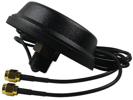 JARFT 2x2 MIMO Dualband + WiFi 6E WLAN Antenne - 3dBi, RP-SMA Stecker, IP65 Gehäuse, IEEE 802.11 a/b/g/n/ac/ax (Schwarz)