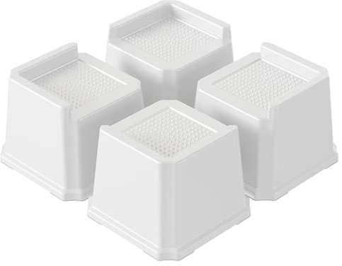Lutown-Teen Lot de 4 rehausseurs de lit Robustes de 7,6 cm en Forme de L pour canapé et Table, Blanc
