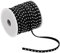 PATIKIL 22 Yards mit Nieten besetztes Kunstwildlederband zur Schmuckherstellung, 5 mm flaches Mikrofaser-Lederband mit Perlen und Nieten, Schwarz/Silber