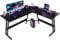 Devoko L Shaped Gaming Desk 150x130x75cm With Removable Monitor Stand, Corner Computer Desk With LED Lights Large PC Writing Table for Home and Office,Easy to Assemble, Carbon Fibre Black
