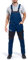 EOS Arbeitshosen Männer - Arbeitslatzhose Herren mit Stretch, Reflektierende Elemente, Verstellbare Elastische Träger, YKK-Reißverschluss, Seitliche Knöpfe, 3 Taschen, Dreifache Stiche Blau 52