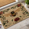 Spring Floral Bee Doormat, Vintage Style Yellow Bee Door Mat for Indoor & Outdoor Entryway Decor, Non-Slip Dust Absorbent Front Mat, Easy to Clean 29x17 Inch