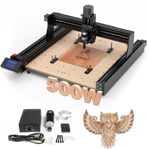 Twotrees TTC450 500W router CNC se puede utilizar para el grabado de MDF, madera maciza, equipado con un kit de motor de husillo de 500W, grabado de alta precisión, se puede utilizar para grabados de