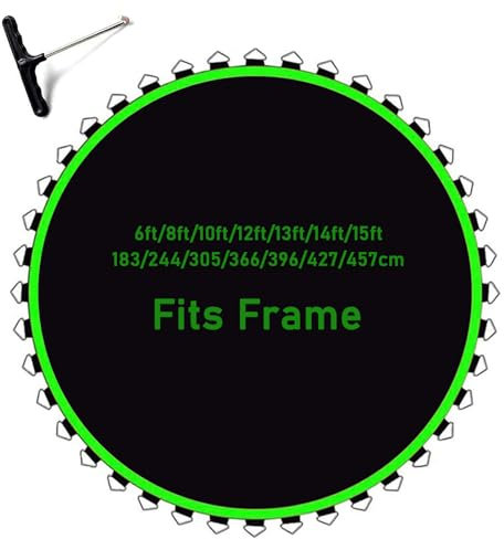 Estera de Salto de Repuesto para Cama Elástica - Compatible con Estructuras de 183/244/305/366/396/427/457 cm - Lona de Salto Resistente e Impermeable,Verde,Fits 6ft/183cm 36V