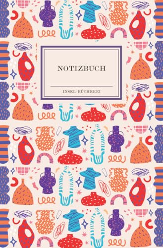 Notizbuch Insel-Bücherei »Kunterbunte Vasen retro«: Hardcover, B6, Blanko, 96 Seiten