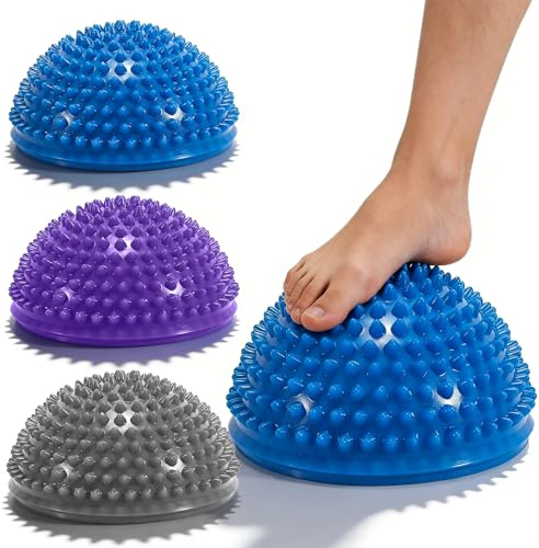 BORDEAG 3 stycken balansbräda halvboll, balans-igelkott fitness halvkula, balanskuddar, helkroppsträning balansplatta för kärna, koordination massage
