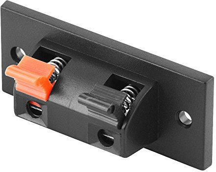 BestPlug Audio Lautsprecher Boxen Einbaubuchse Terminal 2fach Klemmleiste, Schwarz