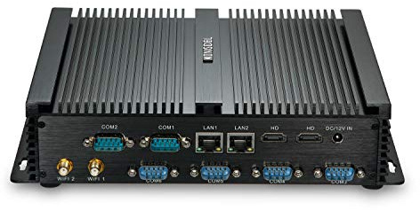 KINGDEL Puissant Mini-Ordinateur de Bureau, PC Ultra HD avec processeur Core i7, 8 Go de RAM, SSD 64 Go + 1 to, 2xNIC, 2xHD, 4xUSB 3.0, 6xCOM RS232, Wi-FI, sans Ventilateur
