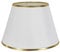 DULEE 12 Zoll Lampenschirm E27 E14 Glühbirne Schraube Handgefertigter Stoff Tischlampenschirm für Stehlampe, Tischlampe, Nachttischlampe (Oben) 18cm x (Höhe) 20cm x (Unten) 30cm,Weiß mit Goldrand
