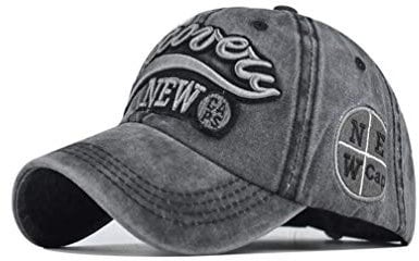XibeiTrade Baseballkappe aus Baumwolle, Retro-Stil, für Damen und Herren Gr. M, Schwarz