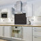 Black - Colour Block Glass Splashback (600w x 700h)