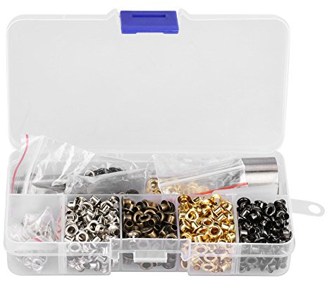 Tnfeeon Tülle Werkzeugsatz, Runde Öse Tülle Unterlegscheibe mit 3 Stück Handarbeitswerkzeug Set für Kleidung Schuhe Tasche Basteln DIY(3mm x 420pcs)