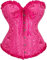 jutrisujo Corset Top for Women Bustier Floral Lace up Trim Plus Size Costume Renaissance Halloween Rose red M