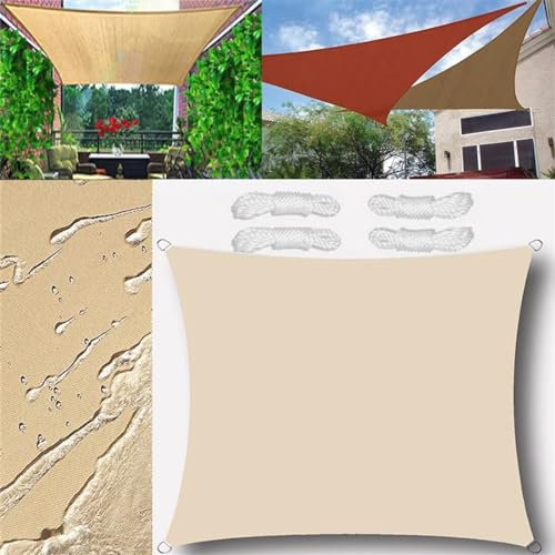 GLIN Sonnensegel Wasserdicht Rechteckig 1.5x2m Sonnensegel Balkon Sonnenschutz 95% UV Schutz Windschutz für Balkon Garten,mit Ösen und Befestigungsseile Nicht-gerade Weiss
