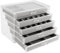 ZEONHEI 5 Drawers Clear Acrylic Jewellery Storage Organiser Box, Adjustable Velvet Jewellery Earring Rings Necklaces Bracelet Display Holder Case for Women Ladies Girls Gift, 9.3x5.9x6.8 Inch