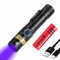 Linterna UV de 365 nm recargable, luz negra profesional luz ultravioleta, mini antorcha portátil luz negra para detección de orina de mascotas, rocas brillantes, curado de resina, mineral