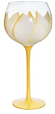Glass Cup Tulip Wine Glass Hand-painted Beer Mug Milk Lemon Juice Wedding Birthday Drinkware Gifts (B 440ml)