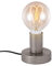 Mengjay Vintage Tischleuchte mit Kabelschalter Retro Nachttischlampe Tischlampe E27 Matt-Schwarz ohne Leuchtmittel Ø10cm (Silber)