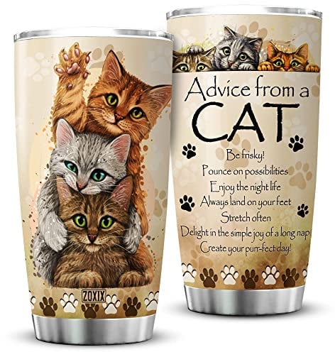 Taza De Viaje 590ml Taza Termica De Viaje Acero Inoxidable Vaso Termico Para Auto Navidad Papá Gato
