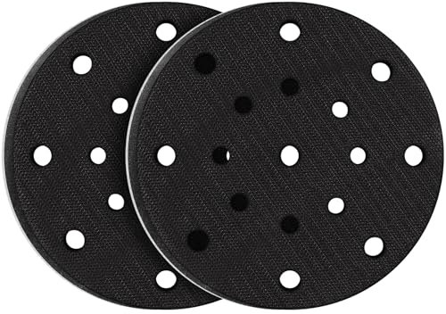 STEBRUAM 2 PièCes 150mm Tampon de Ponçage Souple - 17 trous - Interface mousse souple doux pour plateau de ponçage et polissage, Protection contre le bruit