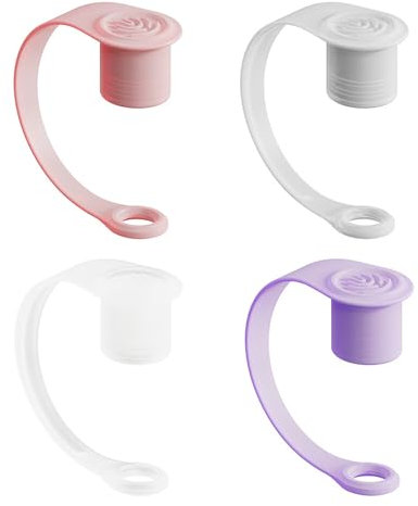 Luojuny Partygeschenk für Mädchen und Jungen, wiederverwendbare Strohhülle, 4-teiliges Silikon-Strohhalm-Abdeckungs-Set für Trinkgläser, leicht zu reinigen, langlebige Stroh-Topper-Hüte Mehrfar