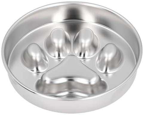 Stainless Steel Slow Feeder Dog Bowl with Shallow Design for Medium & Large Breeds - Durable Anti-Rust Pet Food Dish for Dogs & Cats