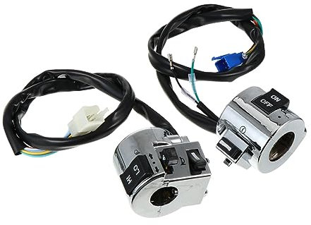 HAWILLOSCH 2 Piezas cambiar interruptores faro de motocicleta soporte del manillar accesorios de cambio scooter motoazadas motopico grupo faro impermeable aleación de aluminio Silver