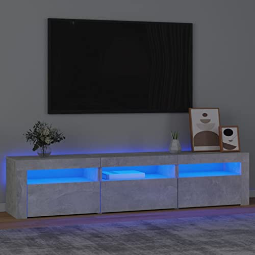 Capwee Mobile Porta TV 180 cm Mobile Porta TV Moderno con Luci LED Mobile TV Soggiorno 180 cm Mobiletto Televisore in Legno-Grigio cemento-180 cm
