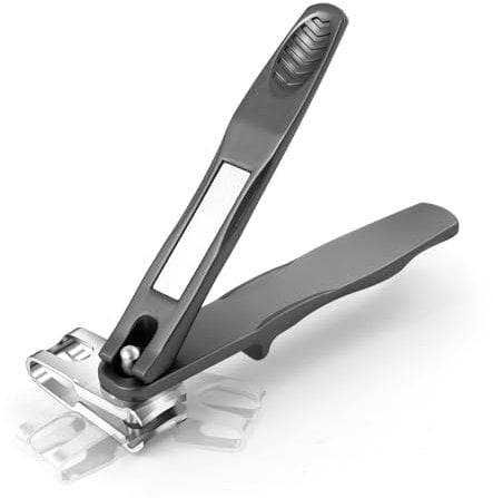 Alaoo 360° Rotating Nail Clippers, Long Handle Fingernail Clippers for Seniors, Rotatable Toe Nail Clippers, Stainless Steel Fingernail Clipper with Easy Grip Adjustable for Thick Nails