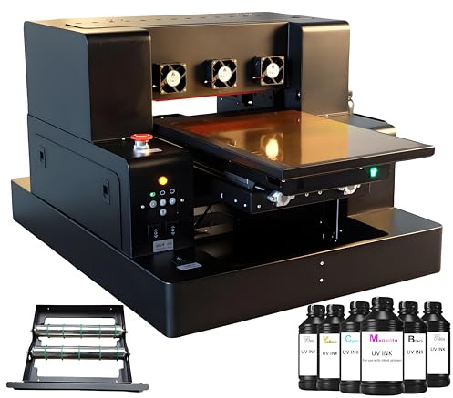 PEIXU A3 UV Printer Multifunctional Laser Color UVDTF Bottle Automatic Flatbed Tablet Printer,USB 2.0, Resolution 1440x1440 dpi,Wooden,Bottle,PVC and Metal Printing,with Ink