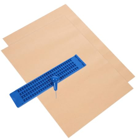 Tavoletta Braille in Plastica Blu Punteruolo, Kit Scrittura | Tavoletta Braille Punteruolo e Fogli, Kit di Scrittura Braille Riutilizzabile, Strumenti per Braille