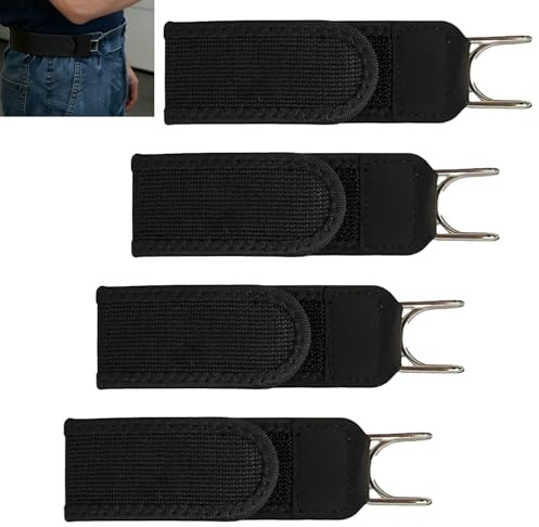 Aicerous 4 piezas de cinturón sin hebilla para hombre y mujer, con gancho de metal y cierre de velcro, ajuste ajustable, adecuado para jeans, pantalones cargo y ropa casual