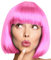 Bob Perücke Wig Cabaret Pagenkopf Pagen Charleston Perücken für Karneval/Fasching & Motto Party - 13 FARBEN (Rosa)