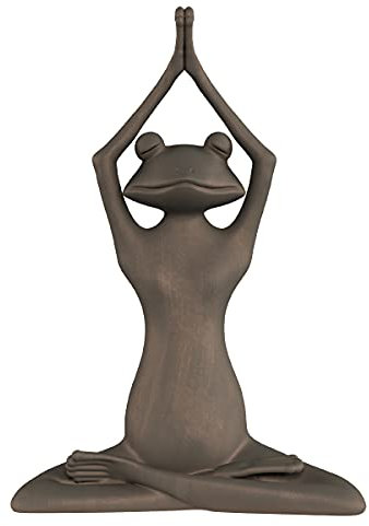 Pure Garden 50-LG1103 Stretching Frog Statue-Resin Zen Animal Yoga Figurine for Outdoor Lawn Decor for Flower Beds, Fairy Gardens, and More