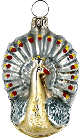 Marolin Glasornament Kleiner Pfau, patiniert