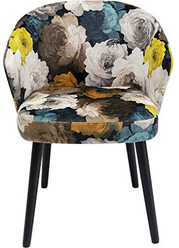Kare Design Armlehnstuhl Peony, blumig, mehrfarbig, 45 cm Sitzhöhe, Polsterstuhl, 77x56x55 cm