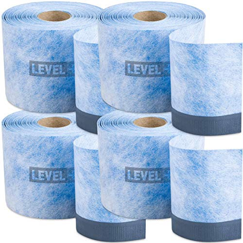 LEVEL PLUS Set 4 x 25m Wannendichtband selbstklebend, Fugenband Bad, Dichtungsband Badewanne, Dusche, Sanitär Dichtungsband für Balkontüren B05