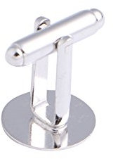WOWOWO 10 Stück silberfarbene Manschettenknöpfe Manschettenknopfrücken Rohlinge Schmuck 0,71x0,55
