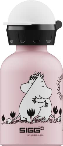 SIGG - Alu Trinkflasche Kinder - KBT Moomin Love - Auslaufsicher & Bruchsicher - Federleicht - BPA-frei - Klimaneutral Zertifiziert - Sport & Schule - Hellpink - 0,3L