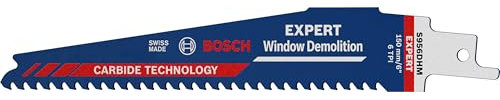 Bosch Professional 10x Lames de scie sabre Expert `Window Demolition` S 956 DHM (pour Bois avec métal dur, Longueur 150 mm, Accessoires Scie sabre)