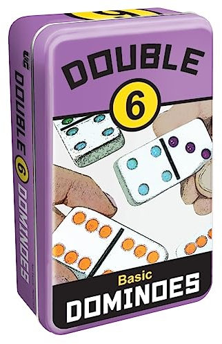 University Games Double 6 Dominoes Tin, White