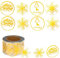 AIEX 500pcs 3,8cm Frohe Weihnachten Sticker, Selbstklebende Umschlag Aufkleber Präsentiert Dekorative Aufkleber Runde Weihnachts Etiketten Tags für Party Dekoration (Golden, 4 Muster)
