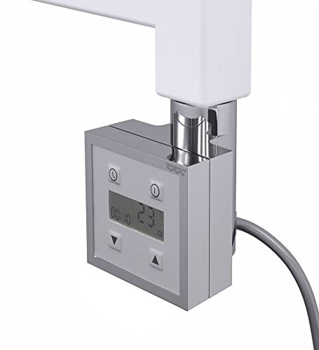anapont Heizstab Heizpatrone Heizelement für Heizkörper Handtuchheizkörper und Badheizkörper, Handtuchtrockner mit Thermostat elektronischer Temperaturregler, Fernbedienung (chrom 600 Watt, KTX-3)