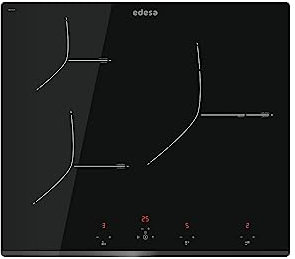 Edesa Placa de induccción EIT-6329 B Biselado Frontal 3 Focos de cocción Panel de control tipo Touch 9 niveles + Booster Potencia máxima 7,2 kW Ancho 52 cm Color Negro