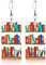 Ouligay Book Earrings for Book Lovers Librarian Earrings Vintage Bookshelf Earrings Acrylic Dangle Earrings Library Bookcase Earrings Gifts for Women Birthday Valentine Anniversary